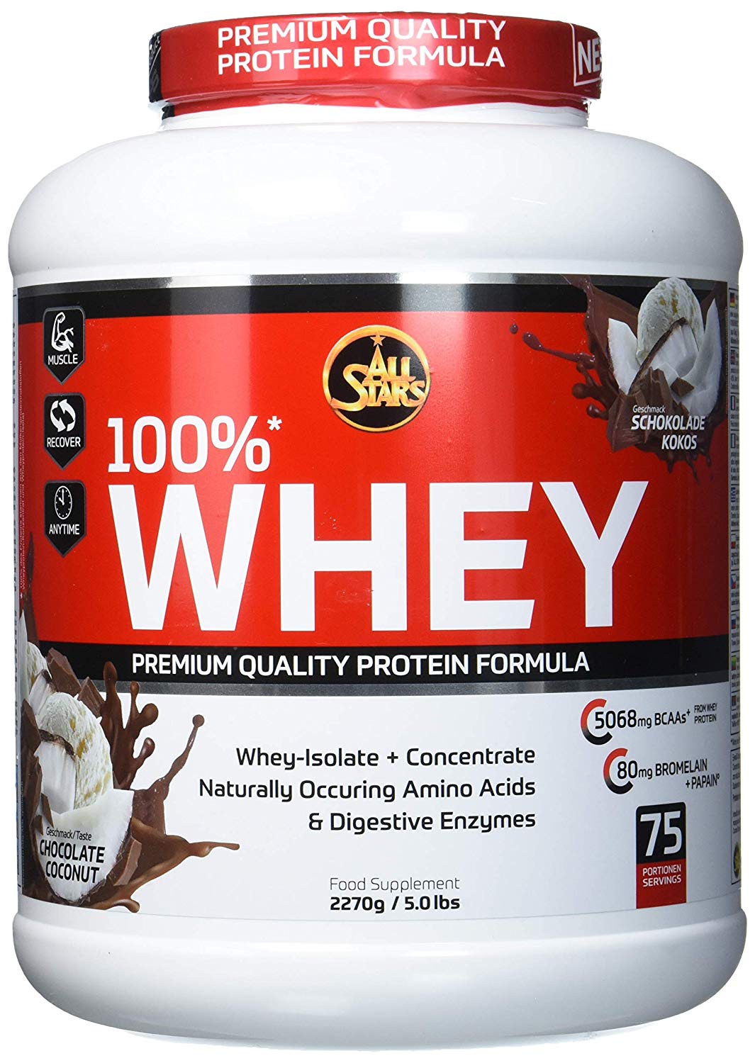All Stars ALL STARS 100% WHEY PROTEIN 2270g  Čokoláda-kokos